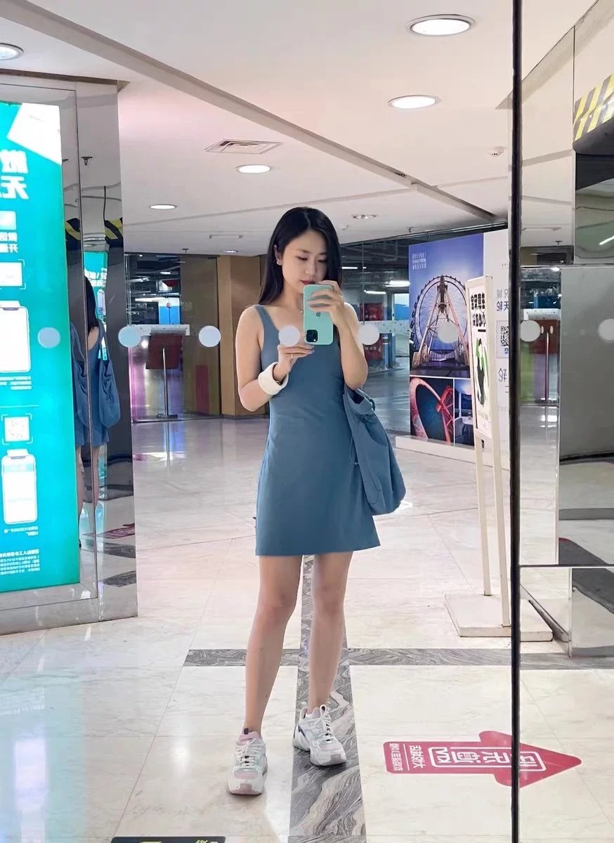 lemon 6-Color Round Neck Dress with Leggings