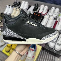i8 Original Air Jordan AJ3 Black Crackle - Real Latex Insole, Top-Grain Leather, Factory Direct Quality Control, Months of Craftsmanship, Original Lasts & Patterns, Authentic Silhouette, Only One Using Genuine Leather