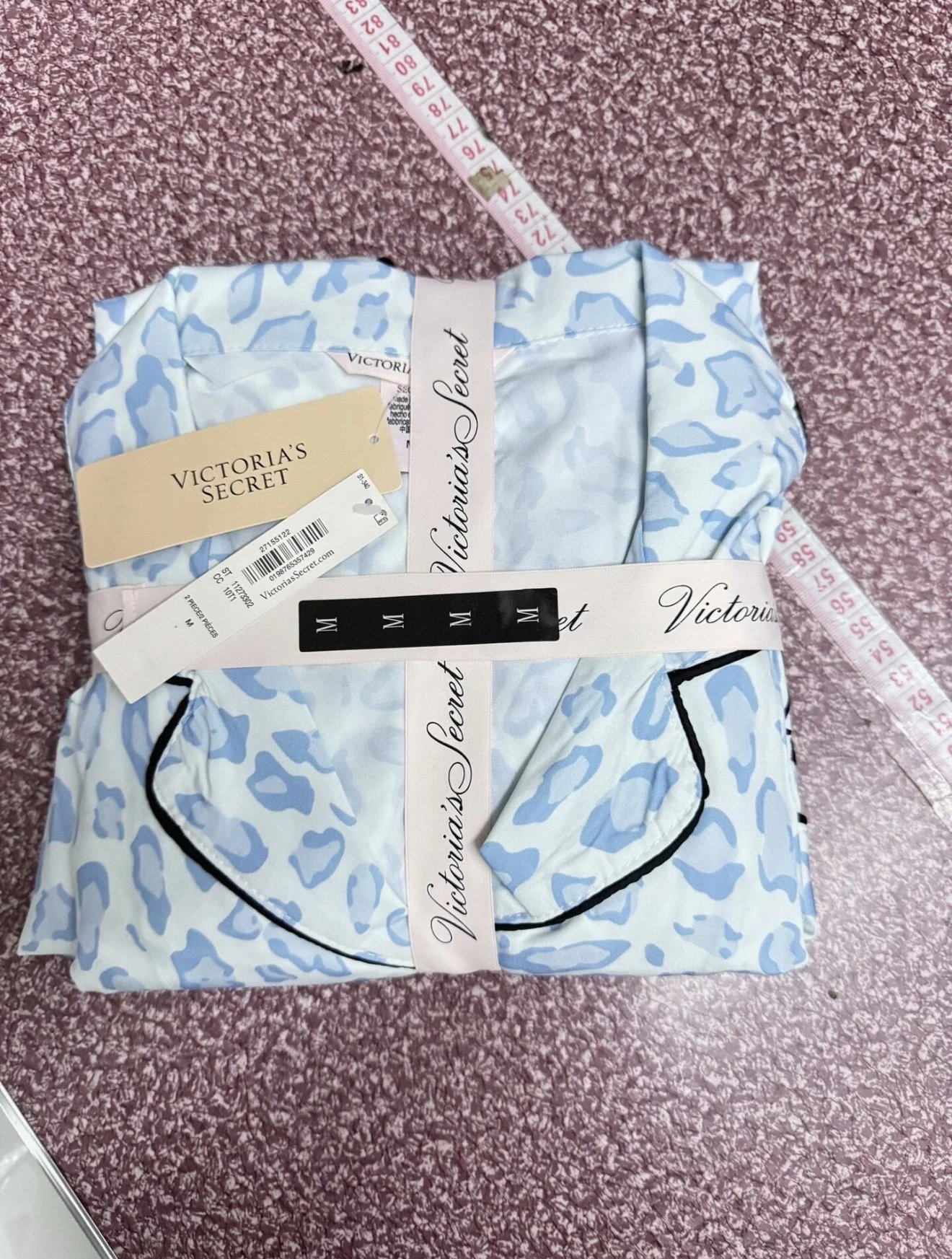 Design Victoria's Secret Logo-Print Silk Sleep Set White Sleepwear - 6