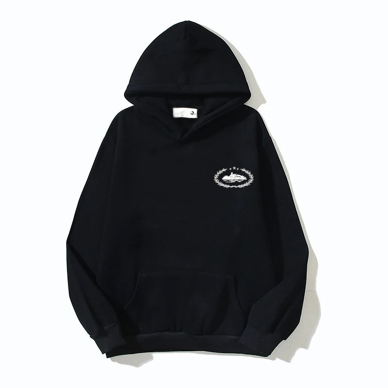 Design Embroidered Logo Black Hoodie - 24