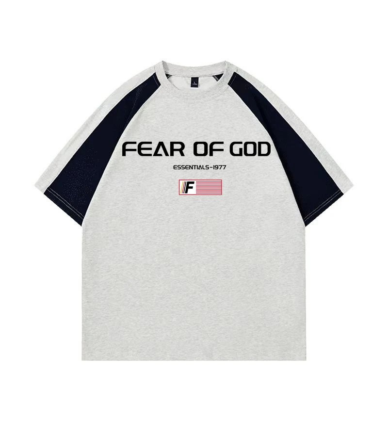 Fear of God Essentials Raglan T-Shirt Gray / Navy - 5