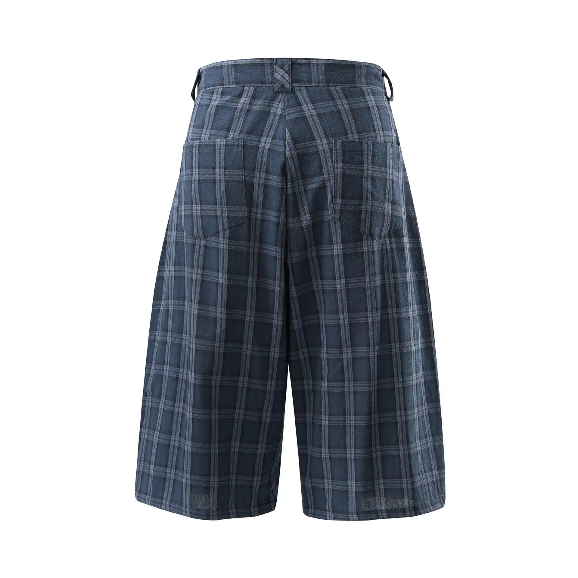 Design Crowdcity Pleated Plaid Shorts Burgundy Shorts - 5