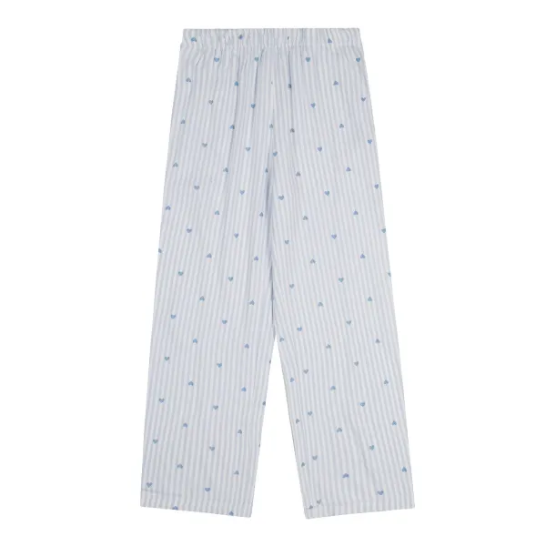 Design Floral Print Wide-Leg Pajama Pants White Sleepwear - 80