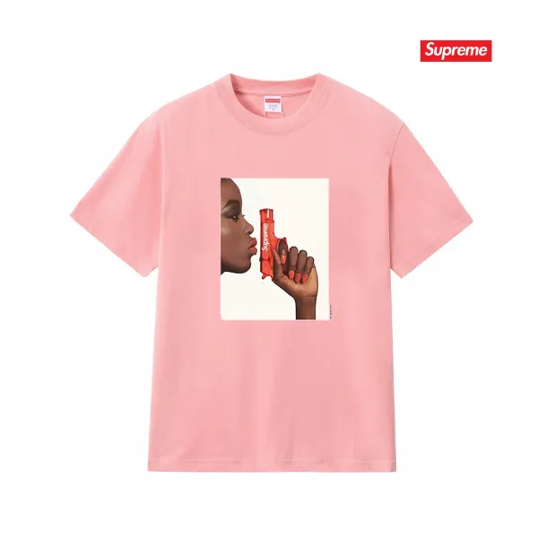 Supreme Gun Print Pink T-Shirt - 1