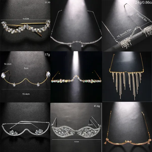 Design Heart-Embellished Gold-Tone Rimless Sunglasses Eyewear - 7
