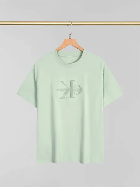 Calvin Klein Monogram Embroidered Mint Green T-Shirt - 1