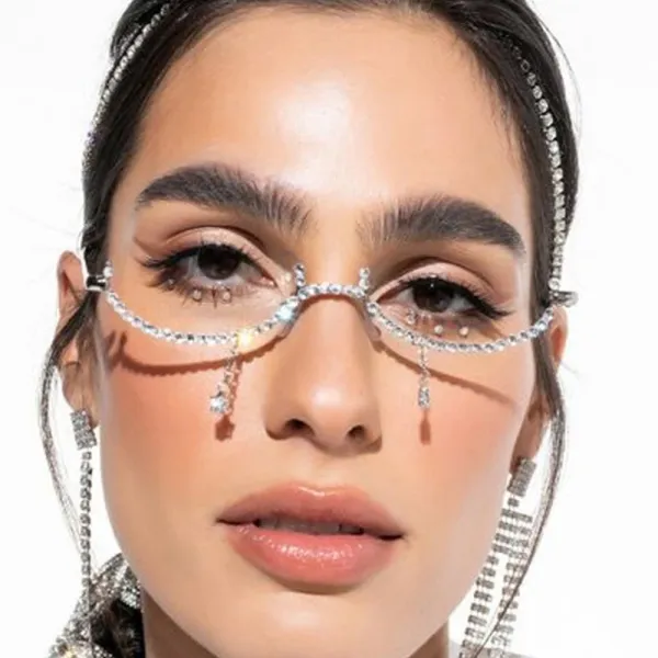 Design Crystal-Embellished Face Jewelry Set Silver Accessories Jewelry - 1