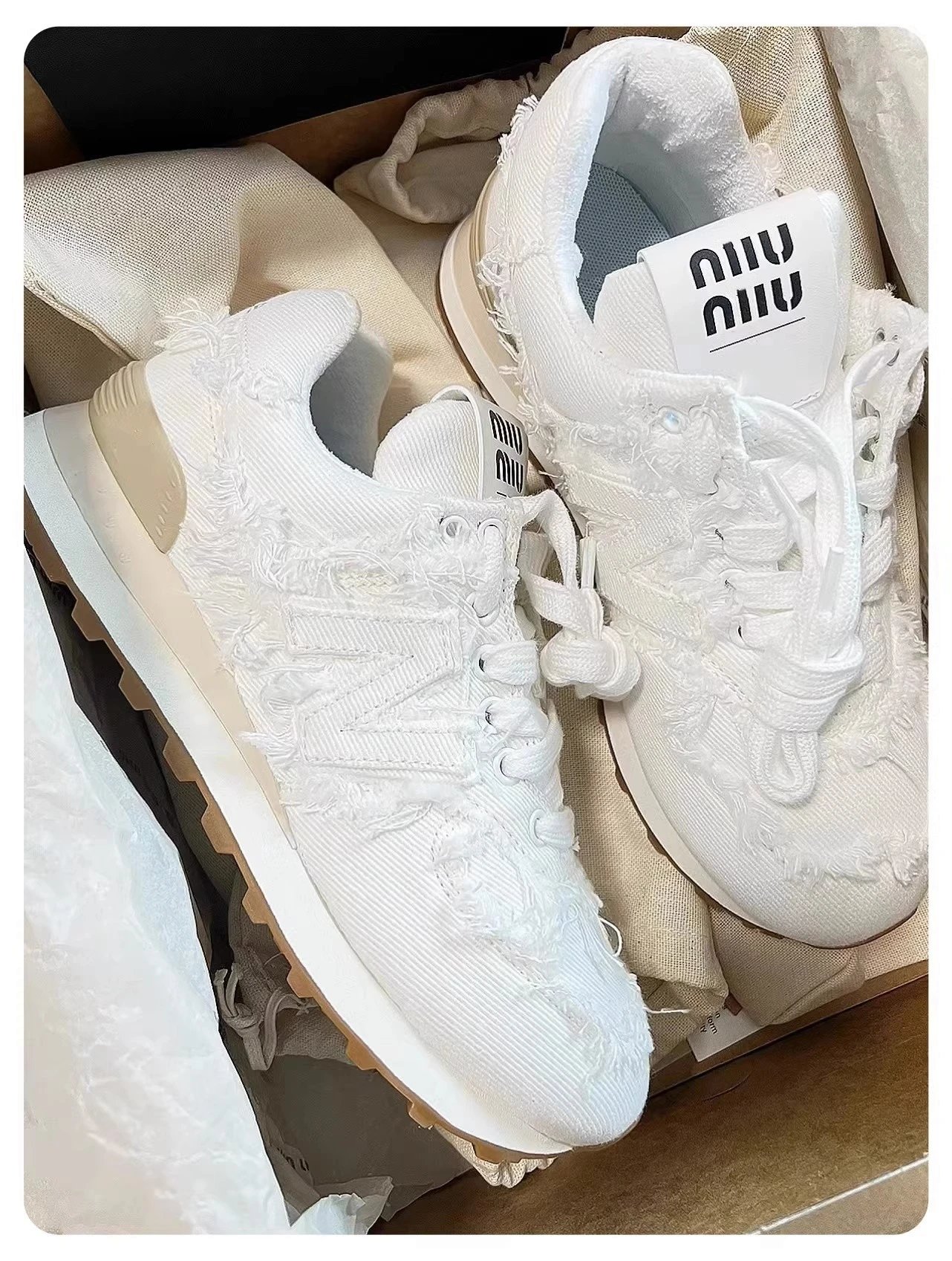 New Balance 574 Denim Distressed Blue Sneakers - 18