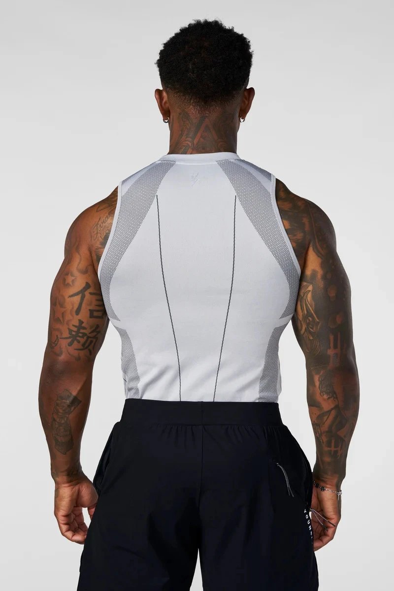 Design Youngla Performance Mesh Vest Top and Sweatpants Set Black Activewear - 9