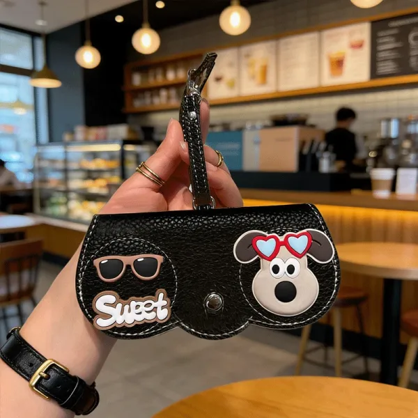 Design Cartoon Dog Sunglasses Clutch Wristlet Beige Clutches - 10