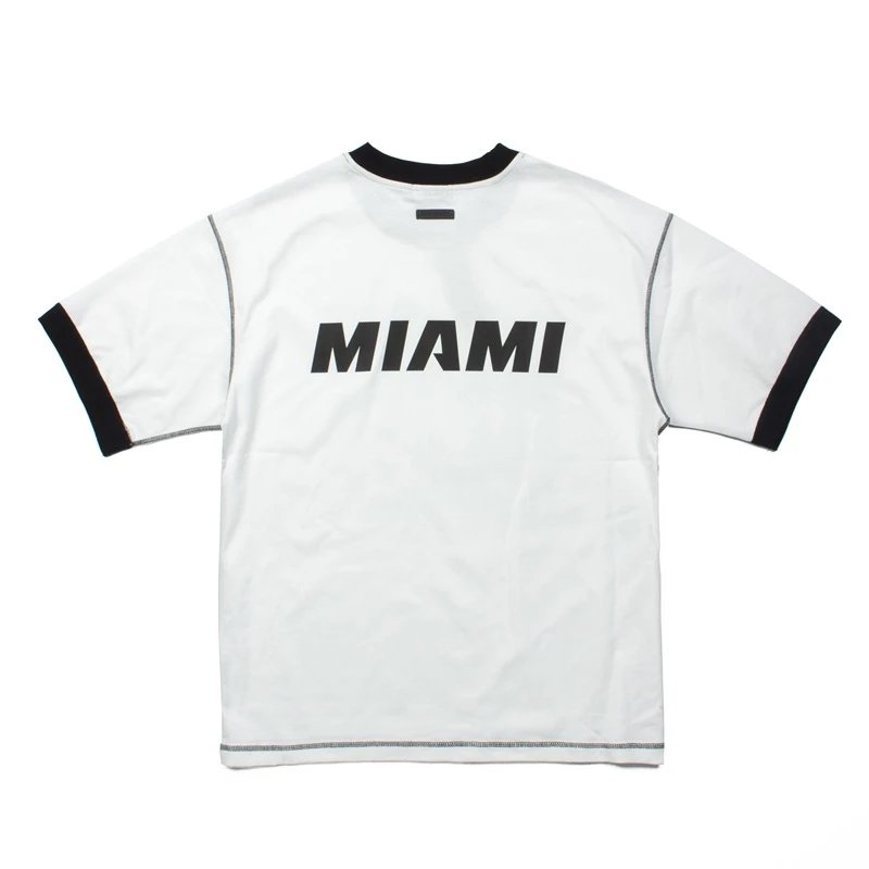 Miami Heat Essentials White Ringer T-Shirt - 7
