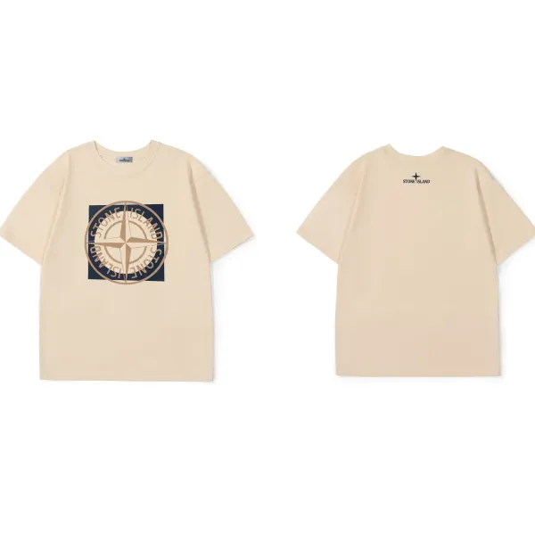 Stone Island Compass Logo T-Shirt Beige - 1