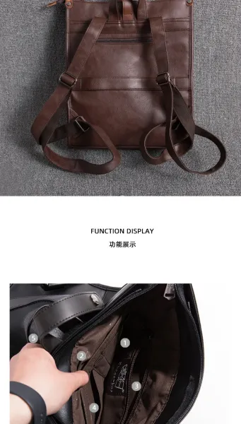 Design Minimalist Leather Messenger Bag Black Crossbody Bags - 19