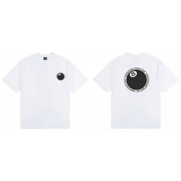 Stussy 8 Ball Logo White T-Shirt - 1