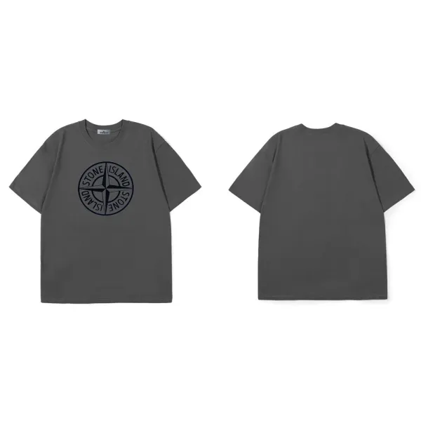 Stone Island Compass Logo T-Shirt Gray - 1
