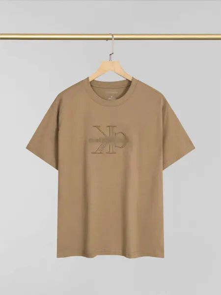 Calvin Klein Monogram Embossed Beige T-Shirt - 1