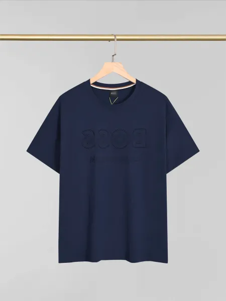Hugo Boss Embossed Logo Navy T-Shirt - 1