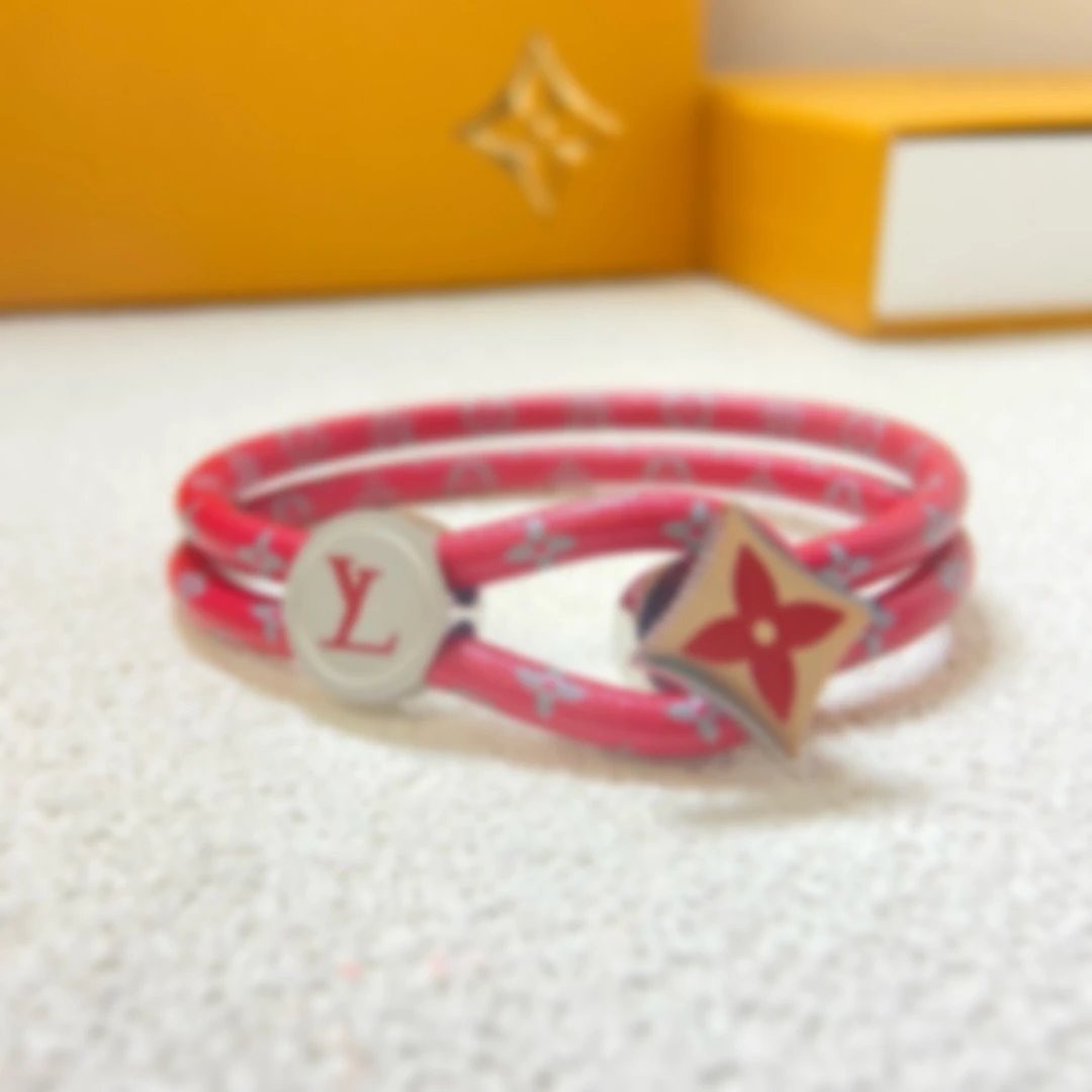Louis Vuitton Monogram Flower LV Bracelet Black and Gold Bracelet Jewelry - 9