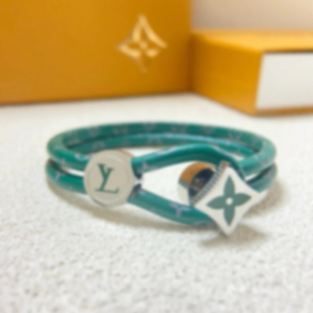 Louis Vuitton Monogram Flower LV Bracelet Black and Gold Bracelet Jewelry - 7