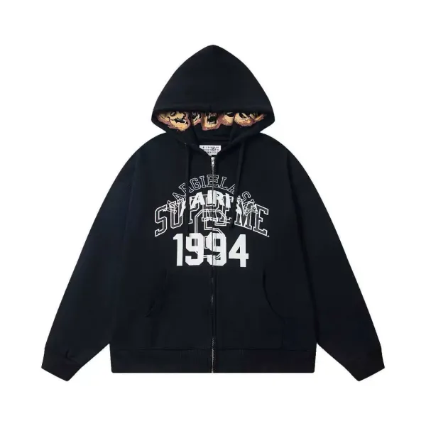 Supreme x Maison Margiela 1994 Arch Logo Zip-Up Hoodie Black - 1
