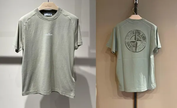 Stone Island Compass Logo T-Shirt Charcoal Gray T-Shirt - 13