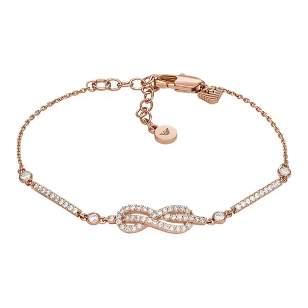 Emporio Armani Infinity Knot Rose Gold Crystal Bracelet Jewelry - 1