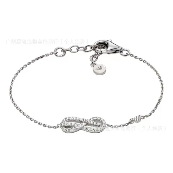 Emporio Armani Infinity Symbol Bracelet Silver Jewelry - 1