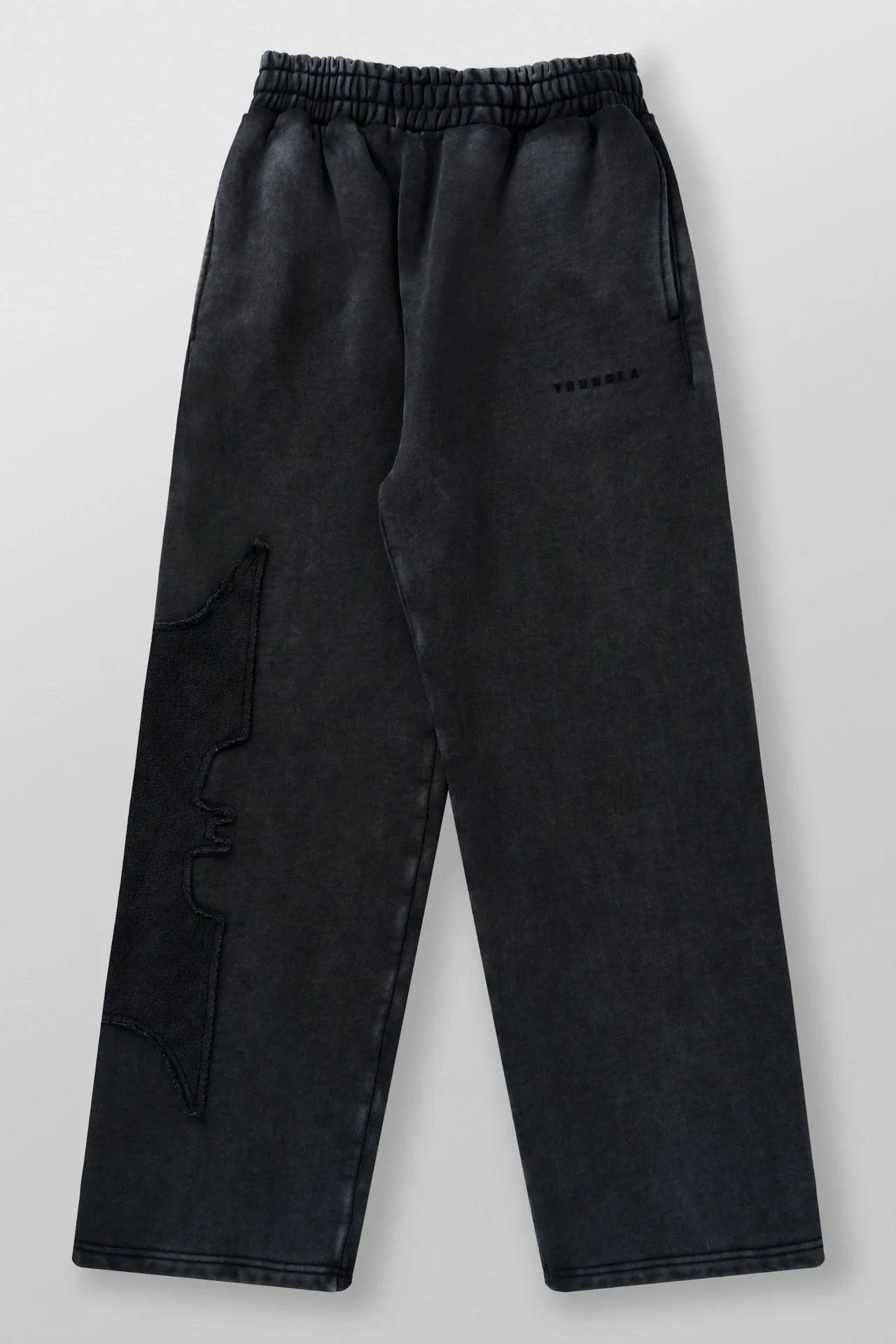 Design YOUNGLA Distressed Batwing Sweatpants Gray Sweatpants - 14