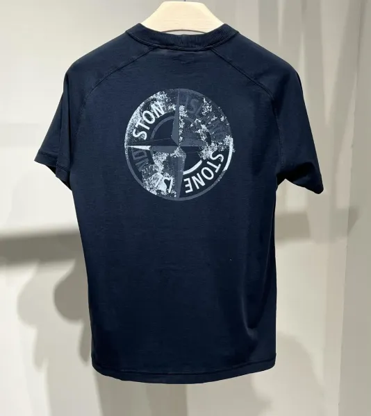 Stone Island Compass Logo T-Shirt Charcoal Gray T-Shirt - 17