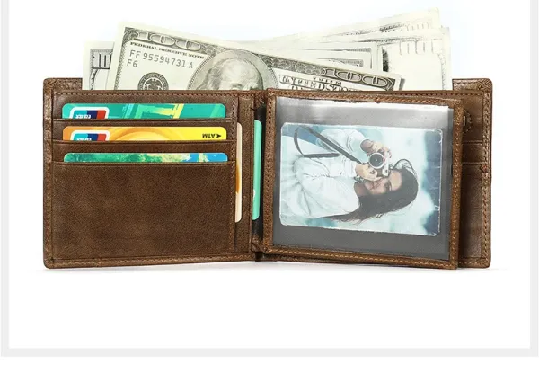 Design Crocodile-Embossed Leather Short Wallet Black - 16