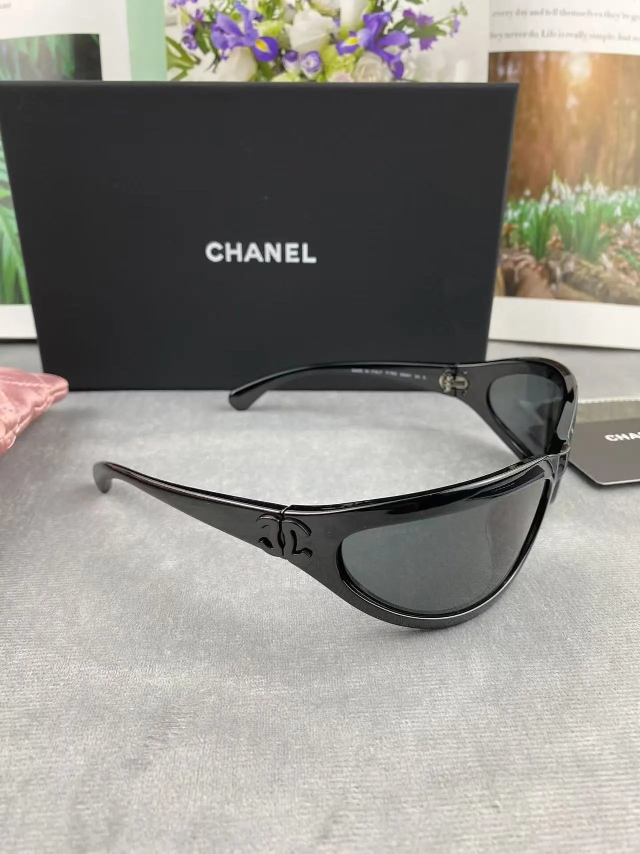 Chanel CC Logo Acetate Sunglasses Black - 8