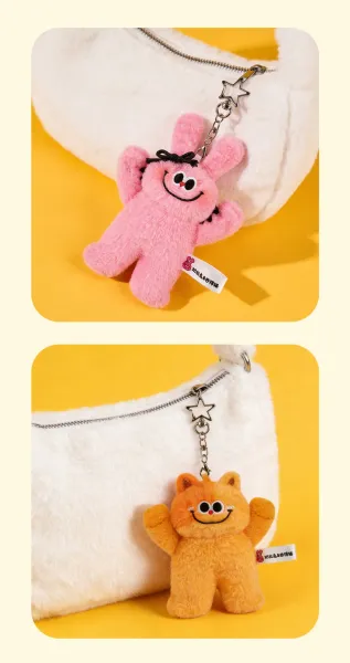 Design Naisi Rabbit Keychain Pink Plush Accessory Accessories - 6