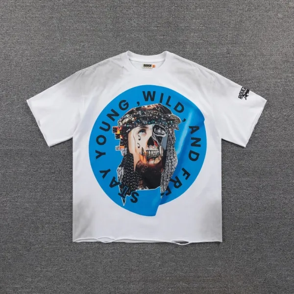 Design Rough Stay Young, Wild, And Free Graphic T-Shirt Black T-Shirts - 9