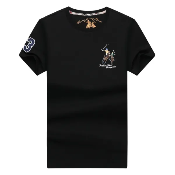 Design Polo Ralph Lauren Inspired Green T-Shirt with Horse Polo Embroidery - 6
