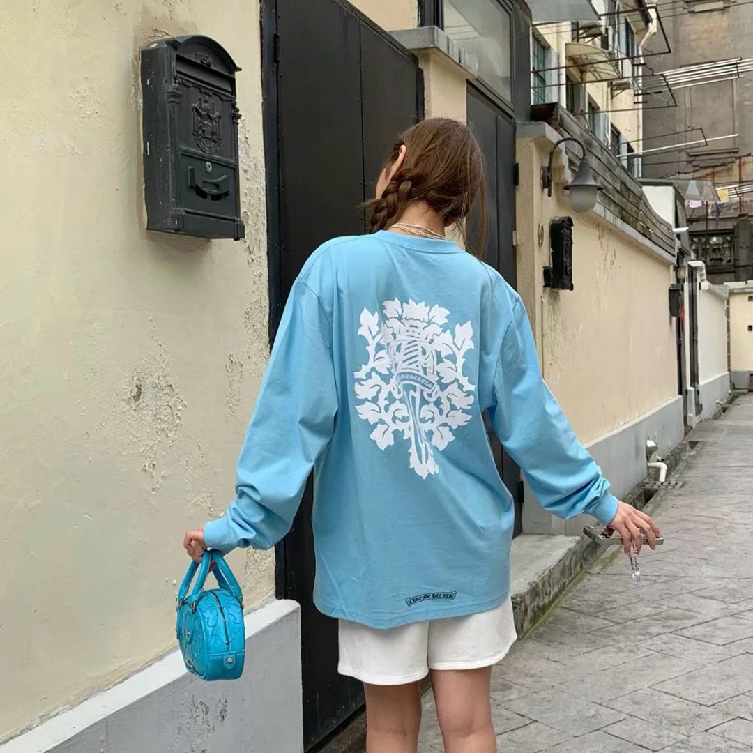 Chrome Hearts Long Sleeve T-Shirt Light Blue - 16