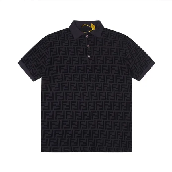 Fendi FF Monogram Black Polo Shirt - 1