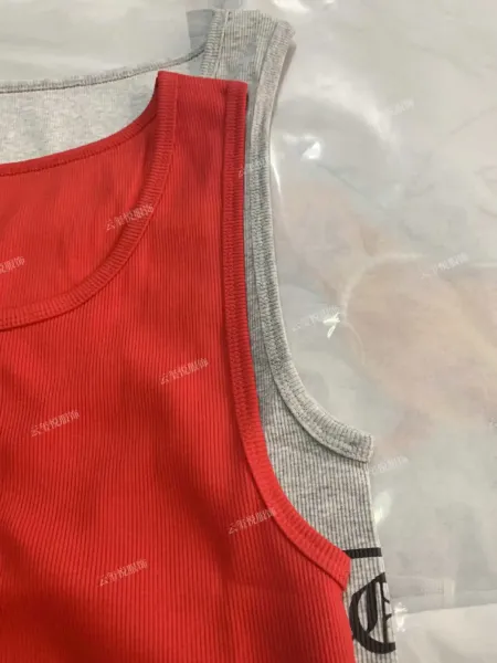 Chrome Hearts Cross Print Layered Tank Top Gray / Red Vest Top - 5