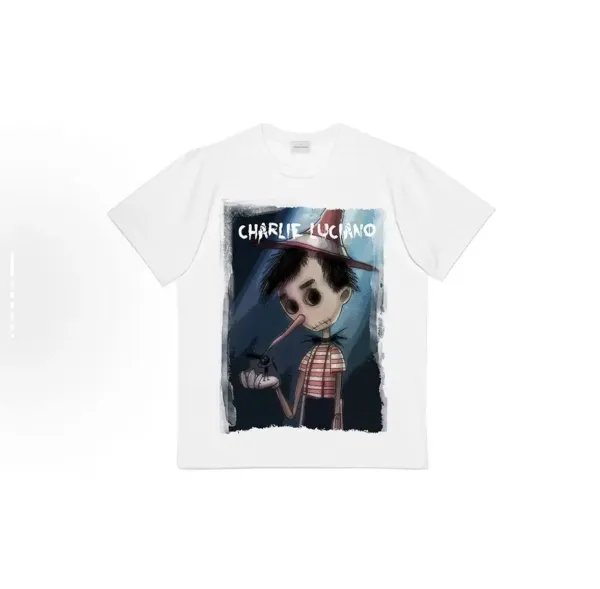 Design Charlie Luciano Maleficent x Aurora Graphic Print Off-White T-Shirt T-Shirts - 4