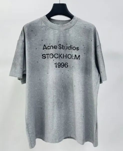 Acne Studios Stockholm 1996 Distressed Gray T-Shirt - 1
