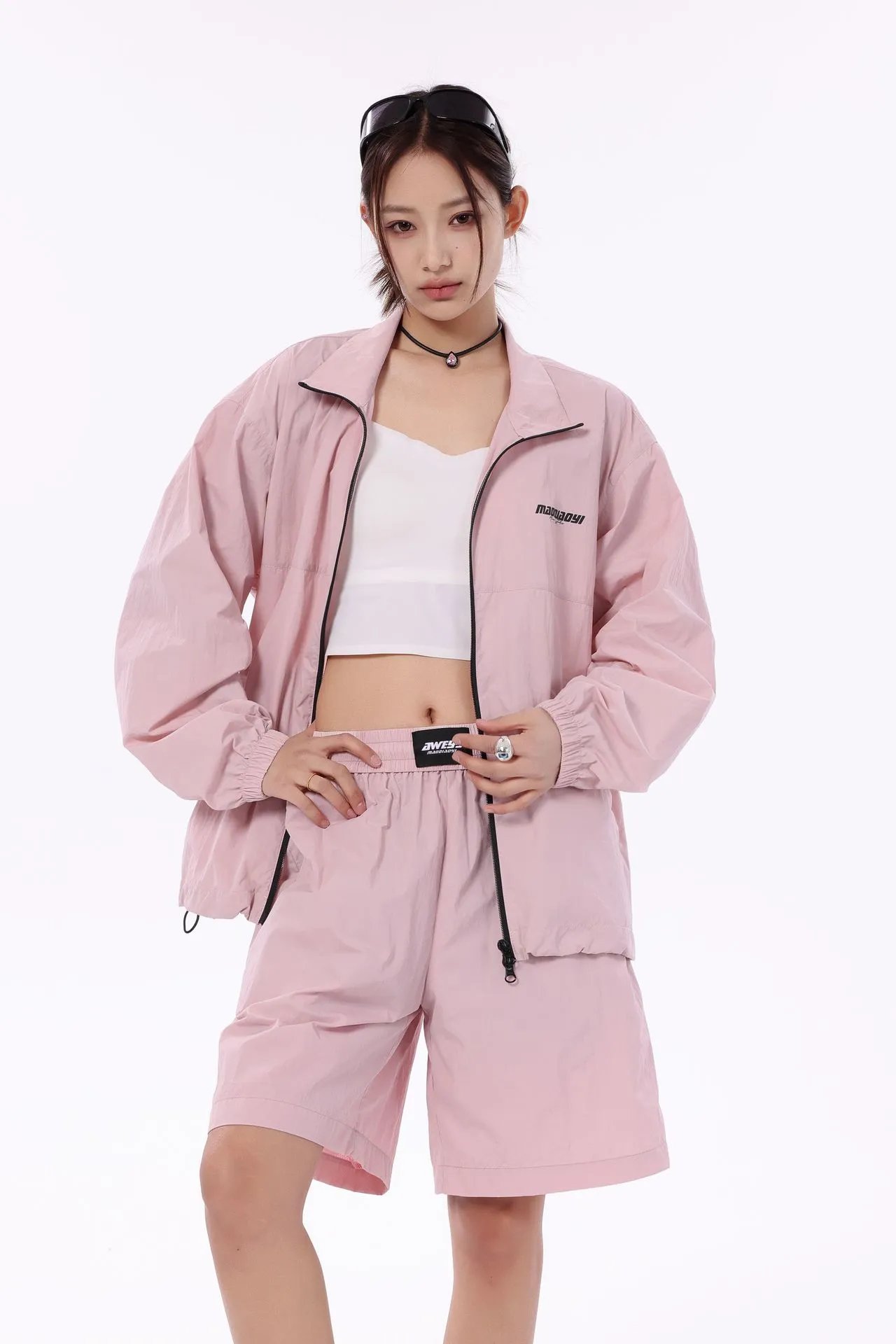 Design Maoqiaoyi Windbreaker Set Beige Outerwear Set Sets - 5