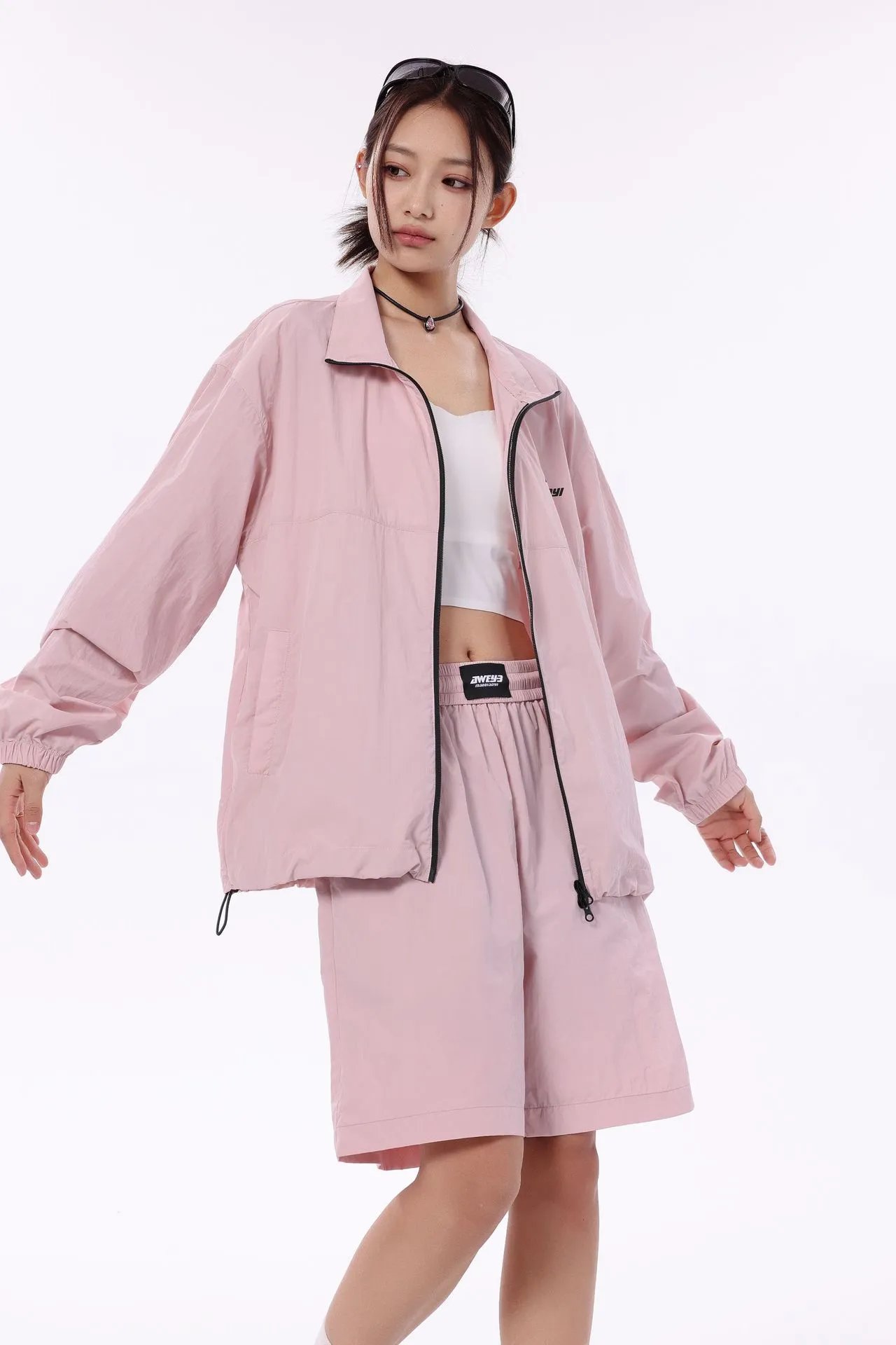 Design Maoqiaoyi Windbreaker Set Beige Outerwear Set Sets - 6