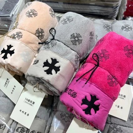 【双利正品】2026新款克罗心珊瑚绒加大毛巾喜庆浴巾包头巾干发巾 - 136050