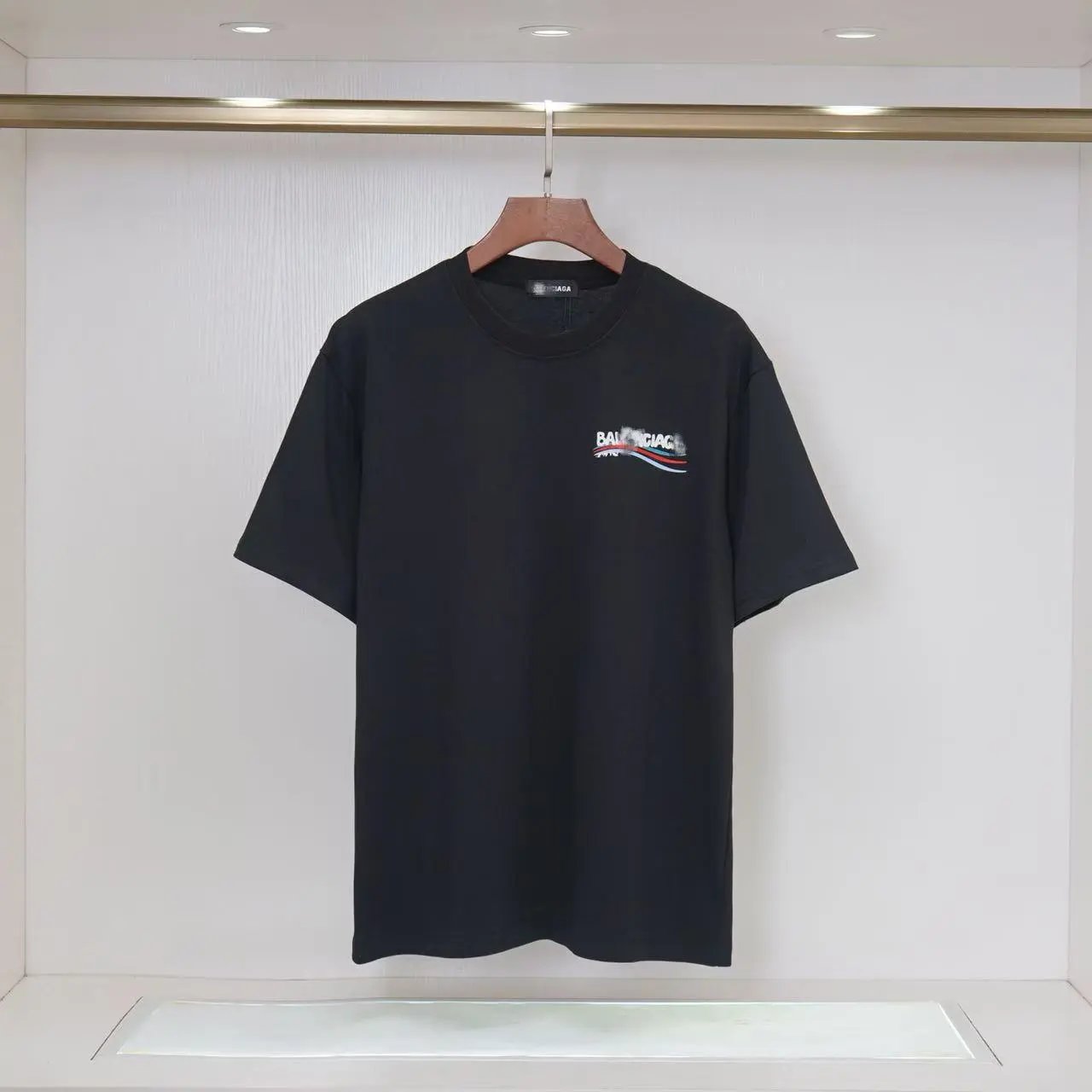 Balenciaga Distorted Logo Black T-Shirt - 7