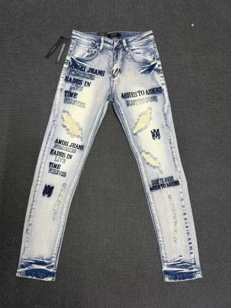 Amiri Jeans Ashes to Ashes Distressed Denim Jeans - 1
