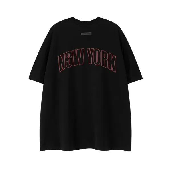 Design 3553NT1AL5 Arch Print Black Oversized T-Shirt - 8