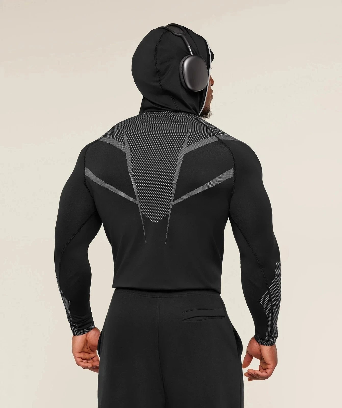 Gymshark Apex Half-Zip Hoodie Black and Forest Green - 14