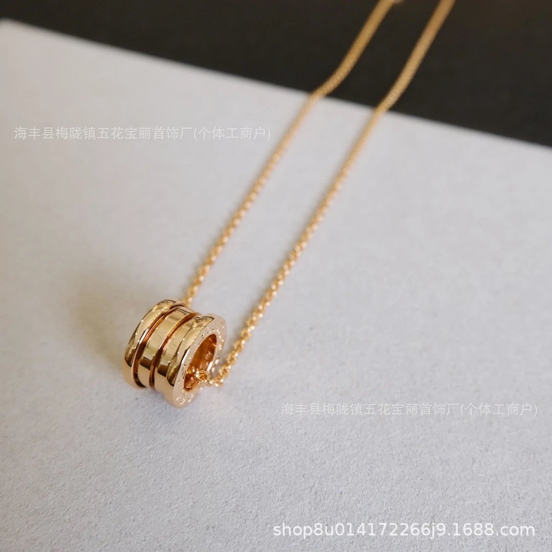 Design Bvlgari B.zero1 Ring Pendant Necklace Gold Jewelry