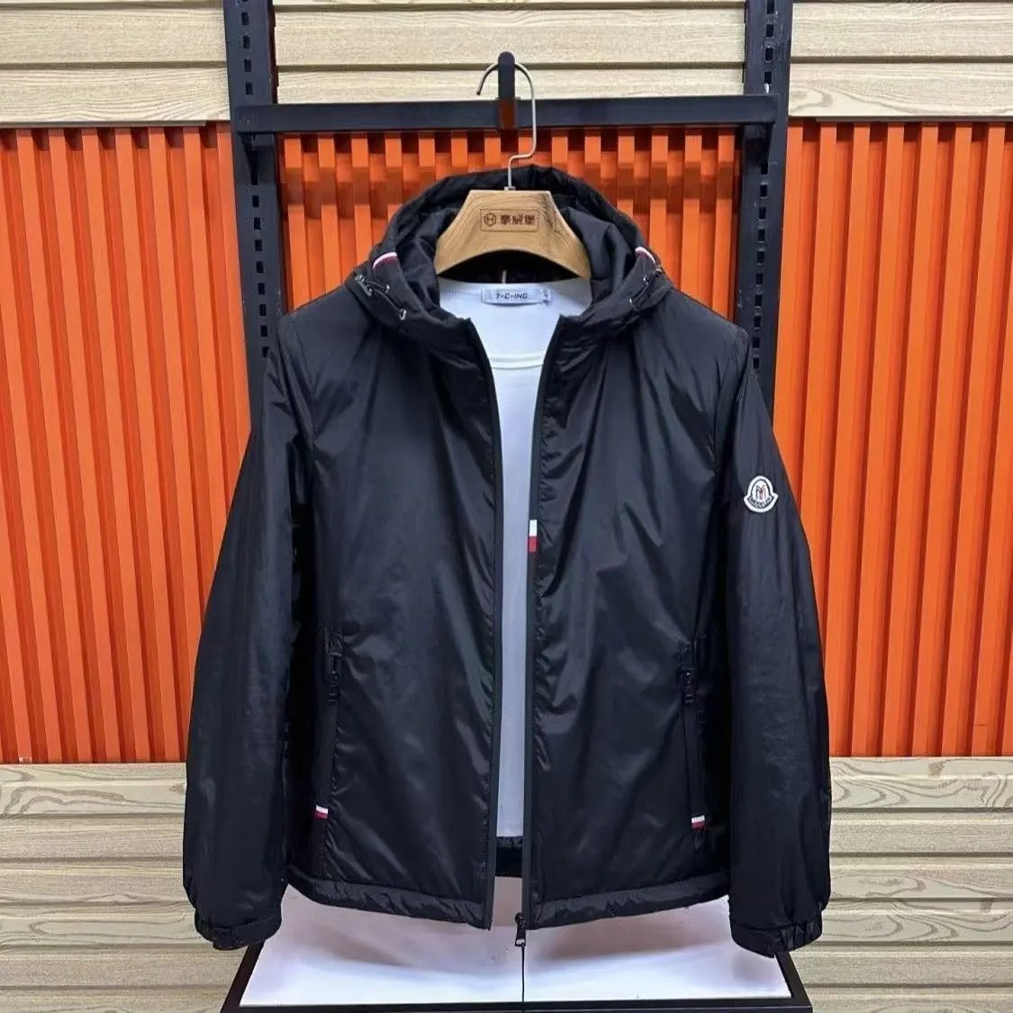 Moncler Hooded Windbreaker White Outerwear - 3