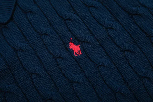 Polo Ralph Lauren Cable Knit Short Sleeve Sweater Purple - 13