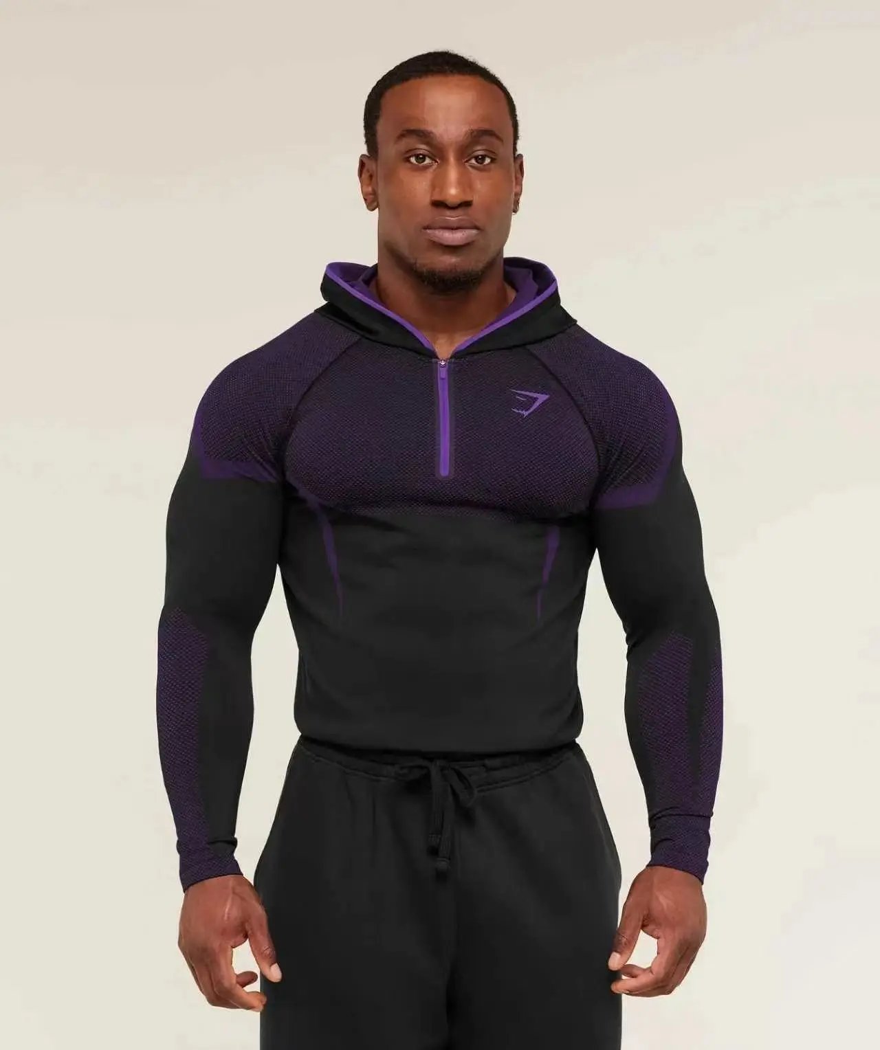 Gymshark Apex Half-Zip Hoodie Black and Forest Green - 3